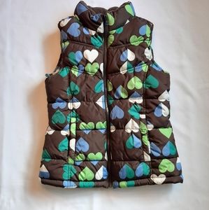 Thick Sleeveless Vest/puffer with blue/green heart